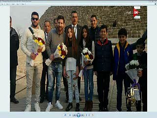 لحظة دخول موكب ليونيل ميسي إلى فندق مينا هاوس