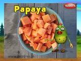 Papaya Fruit Rhyme for Children, Papaya Cartoon Fruits Song for Kids