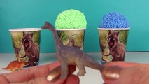 恐龙奇趣蛋玩具 Dinosaurio Huevos Sorpresa, T-REX Sorpresa Tazas, Espumas,Videos para Niños,Jurassic World