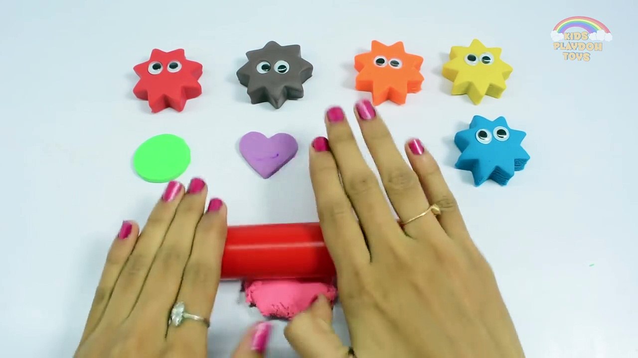 Aprender los Colores para Niños de Pintura Corporal con Play Doh Estrellas y de los Dedos de la Familia Rimas de cuarto de niños