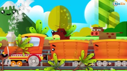 Trains Cartoon for children in English - Learn Colors & Numbers - Educational Video for kids