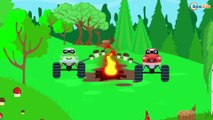 Police Car Chase cartoon for children & Monster Truck Race in Cars video for kids