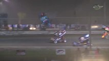 Saldana Flips Over Catchfence 2017 Sprint Cars Volusia 1