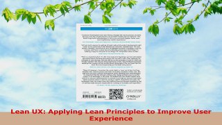 READ ONLINE  Lean UX Applying Lean Principles to Improve User Experience