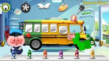 El dr. Panda el Garaje de Taxi, Camión de Bomberos,Ambulancia,Excavadoras Juegos para niños coches