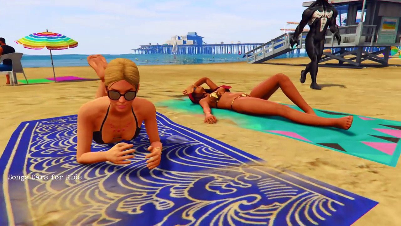 Policeman Spiderman Arrested People & Toilet Prank Police Car Cartoon for Kids Nursery Rhy