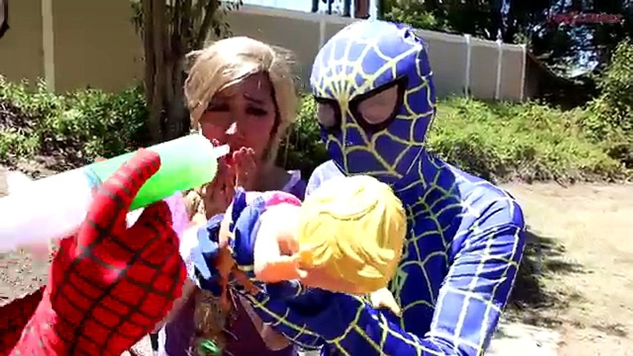 Princess Rapunzels Baby vs Syringe! w/ Blue Spiderman, Joker & Doctor Spider-Man in Real