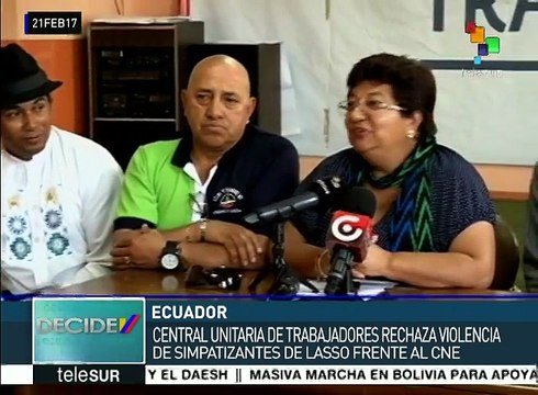 Ecuador: gremios rechazan violencia de simpatizantes de Lasso