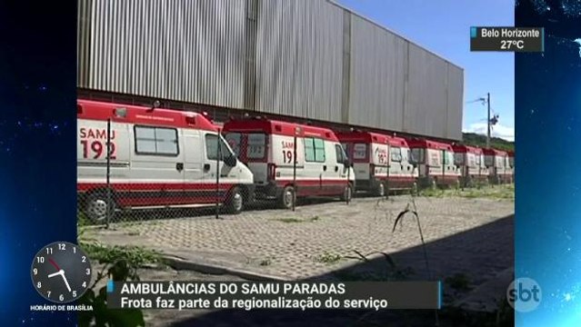 Em MG, quase 20 ambulâncias do Samu estão paradas em um galpão