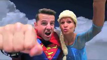 Frozen Elsa Flies w/ Superman Spiderman Prank Joker Prank Superhero Fun Videos Stop Motion