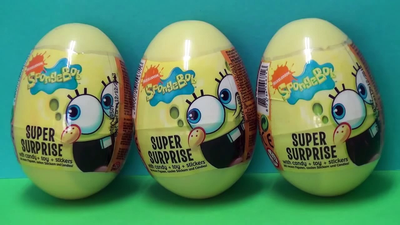 3 SPONGEBOB Super Surprise Eggs Unboxing