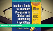 Best Ebook  Insider s Guide to Graduate Programs in Clinical and Counseling Psychology: 2016/2017