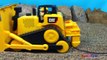 CAT MIGHTY MACHINES SMALL VS BIG AT SANDBOX JOBSITE WITH FORKLIFT EXCAVATOR BULLDOZER DUMP