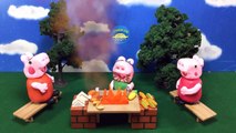 Peppa Pig Car Trip Toilet Training Play Doh Stop Motion Camping BBQ Accident With George
