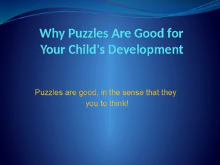 Why Puzzles Are Good for Your Child's Development