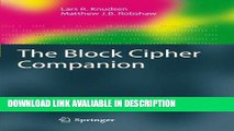 PDF [FREE] DOWNLOAD The Block Cipher Companion (Information Security and Cryptography) BOOOK ONLINE