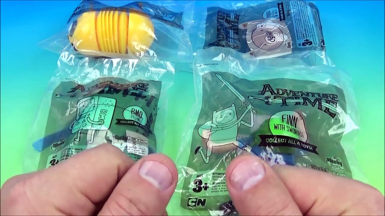 ADVENTURE TIME SET OF 4 SONIC DRIVE-IN 2015 KIDS MEAL TOYS VIDEO REVIEW-9QfGM2g0QHc