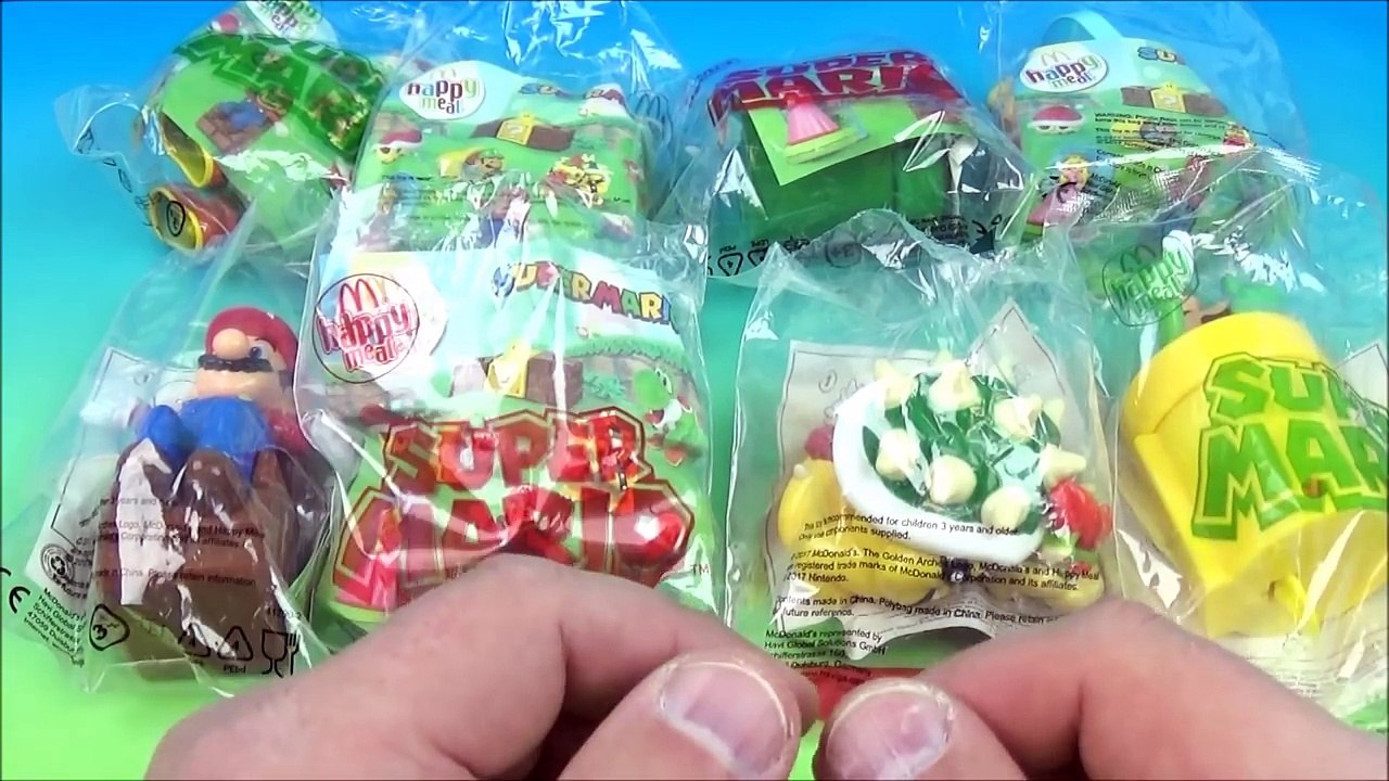 SUPER MARIO SET OF 8 McDONALDS 2017 HAPPY MEAL KIDS TOYS VIDEO REVIEW-HZPQ5Ue75ns