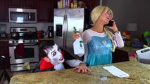 Spiderman & Elsa babysit snow white baby! w/ Ariel mermaid, Catwoman, Joker funny video