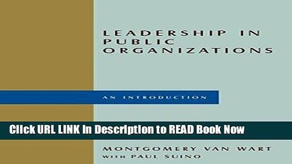 Best PDF Leadership in Public Organizations: An Introduction Online Free
