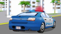 Carros infantiles - Coche de Policía, Camión de Bomberos - Coches para niños - Caricatura de carros
