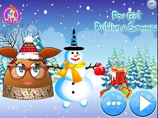 Pou Game — Pou Girl Building A Snowman — Movie Videos Games For KIds