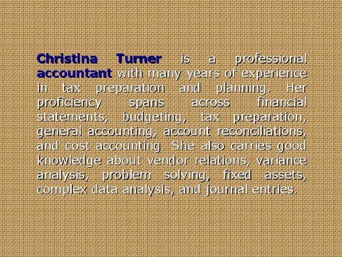 Consider Christina Turner Accountant LLC For Any Tax Preparation Or Planning Needs