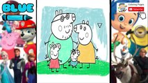 Peppa Pig Coloring Pages and Finger Family Spider Nursery Rhymes for Kids! Peppa Pig Bedti