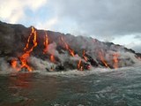 Rare up close footage of Lava entering the ocean.