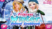 Princesses Winter School Lookbook - Frozen Elsa, Rapunzel Disney Princess dress up games f
