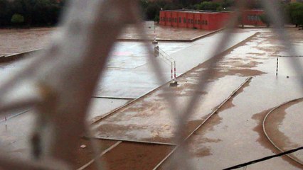 منظر جميل لإعدادية محمد الشيخ تحت المطر هذا الصباح.