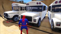 1 HOUR #Wheels on the bus colors w #Spiderman colors & #Nursery Rhymes #Kid Songs