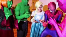 Hulk & Lady Hulk vs Pink Spidergirl! w/ Spiderman, Frozen Elsa, Joker & Bubble Gum Candy