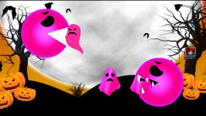 Learn Colors with 3D Halloween Pumpkin Pacman for Kids Children Toddlers - Learning Colour