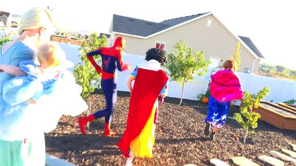 Bad Baby Real Food Fight Frozen Elsa, Anna, Spiderman, Joker, Superhero Movie