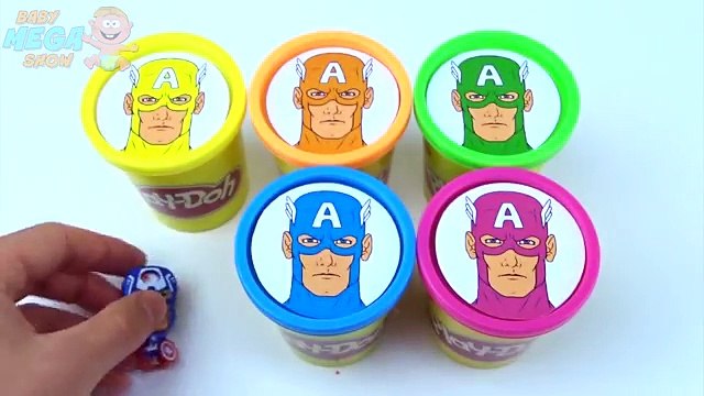 Сups Stacking Surprise Play Doh Clay Toys Captain America Collection Learn Colors Rainbow
