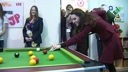 Kate Middleton tries her hand at pool