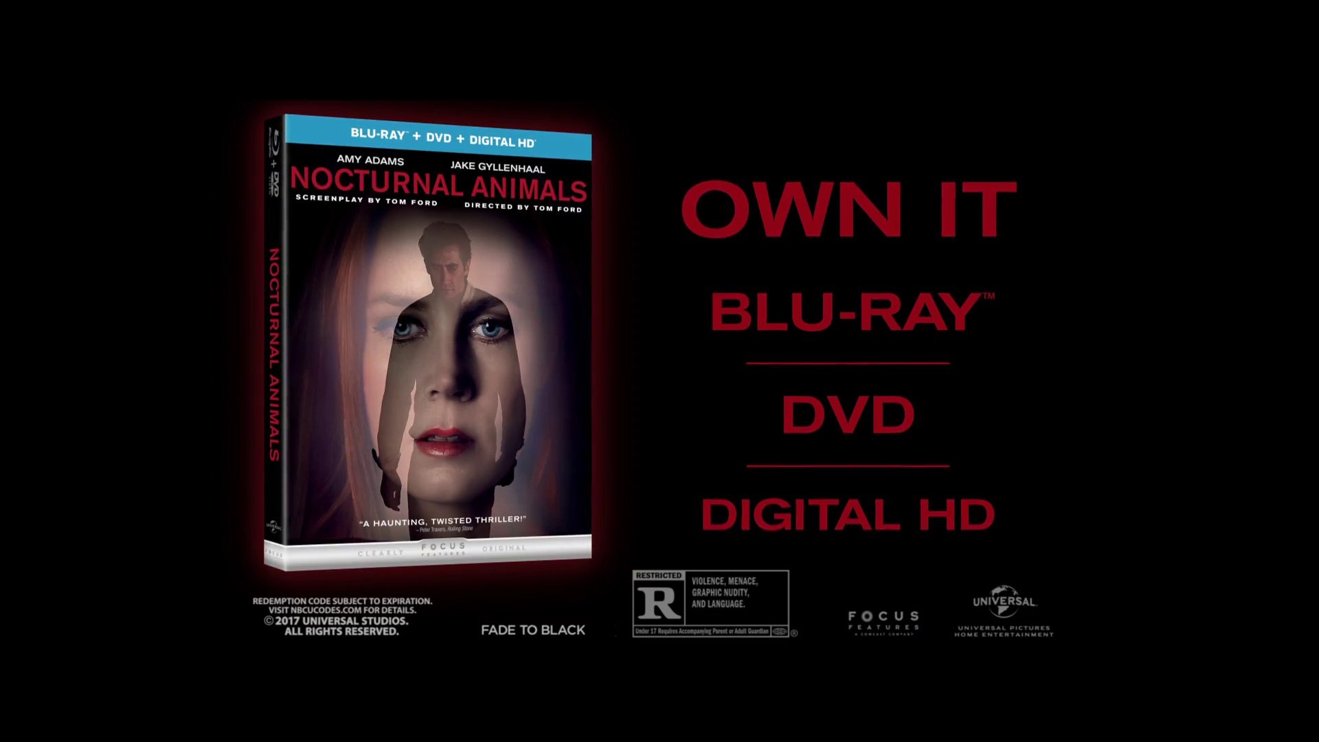 Nocturnal Animals - Trailer - Own It Now on Blu-ray, DVD & Digital HD [Full  HD,1920x1080] - Vidéo Dailymotion