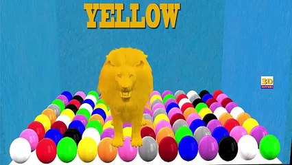 Learning Colors With Surprise Funny Cartoon Lion, 3D Colors Nursery Rhymes Collection Ball