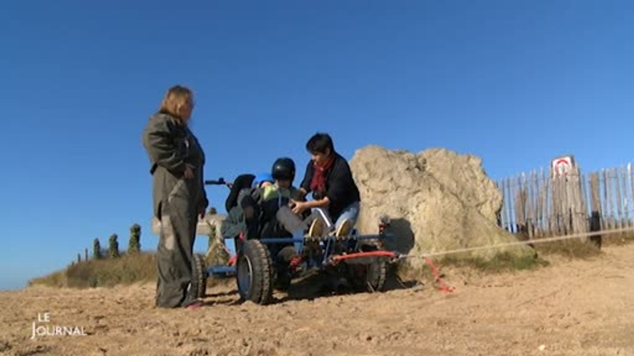 La Barre du Monts : Balade en chiens de traîneau à la plage