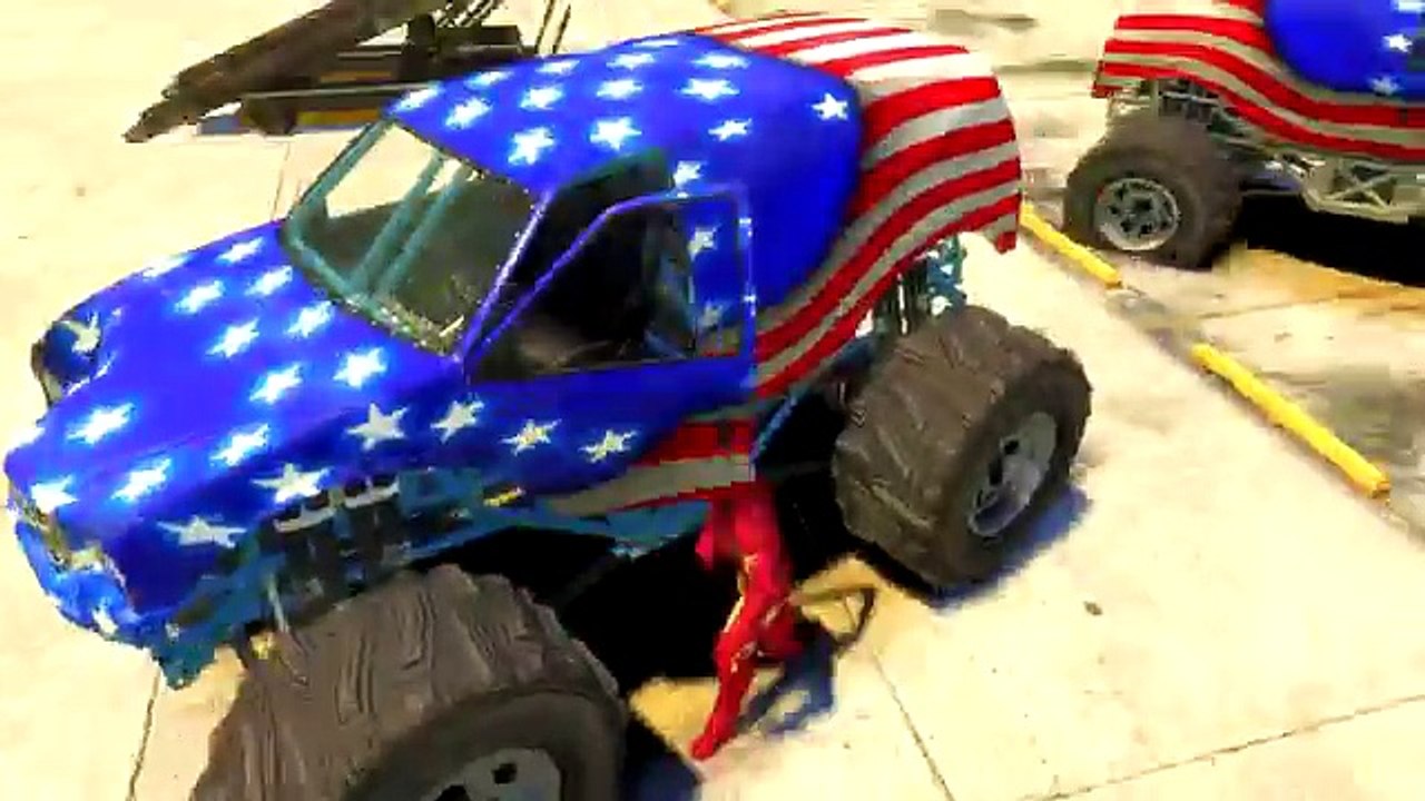 TOW MATER MONSTER TRUCK ! Spiderman & HULK + Nursery Rhymes (Songs for Kids with Action)