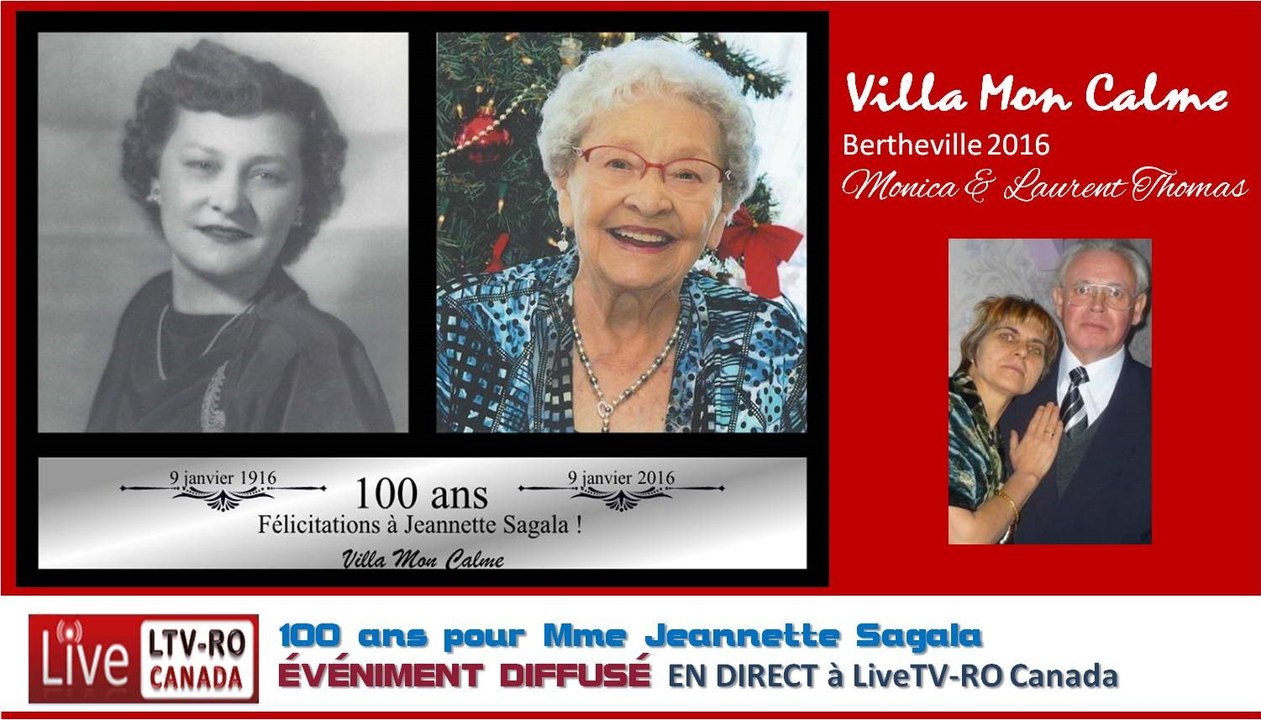 100 ans pour Mme Jeannette Sagala - Bertheville 6 janvier 2016