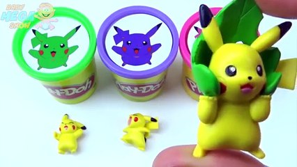 Cups Play Doh Clay Pokemon GO Pikachu Collection Toys Learn Colors in English