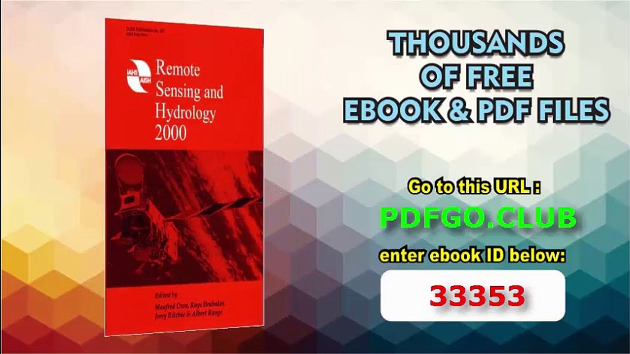 Remote Sensing and Hydrology 2000 (IAHS Proceedings  Reports)
