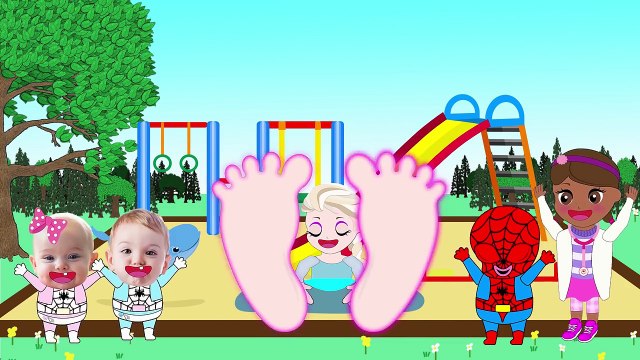 Frozen Elsa Giant Shoes Prank! Spider Attack with Superhero Kids Cartoons! Superhero Pranks