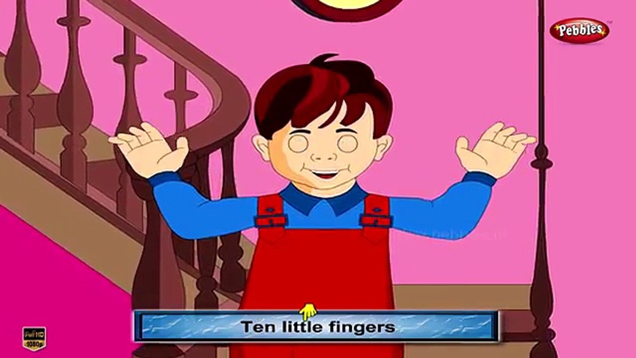 Ten Little Fingers With Actions | Nursery Rhymes For Kids With Lyrics | Action Songs For C
