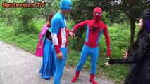 Spiderman Congelados De Los Superhéroes De La Vida Real!Spiderman Vs Hulk, Elsa ! Divertido Superh