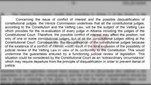 Report TV - Ligji i Vettingut, Venecia rrëzon  PD-në dhe Gjykatën Kushtetuese