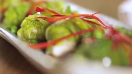 Steamed Cabbage Rolls With Homemade Sauce