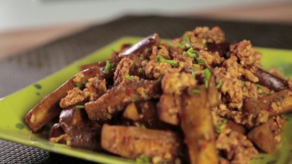 Sambal Brinjal With Minced Chicken